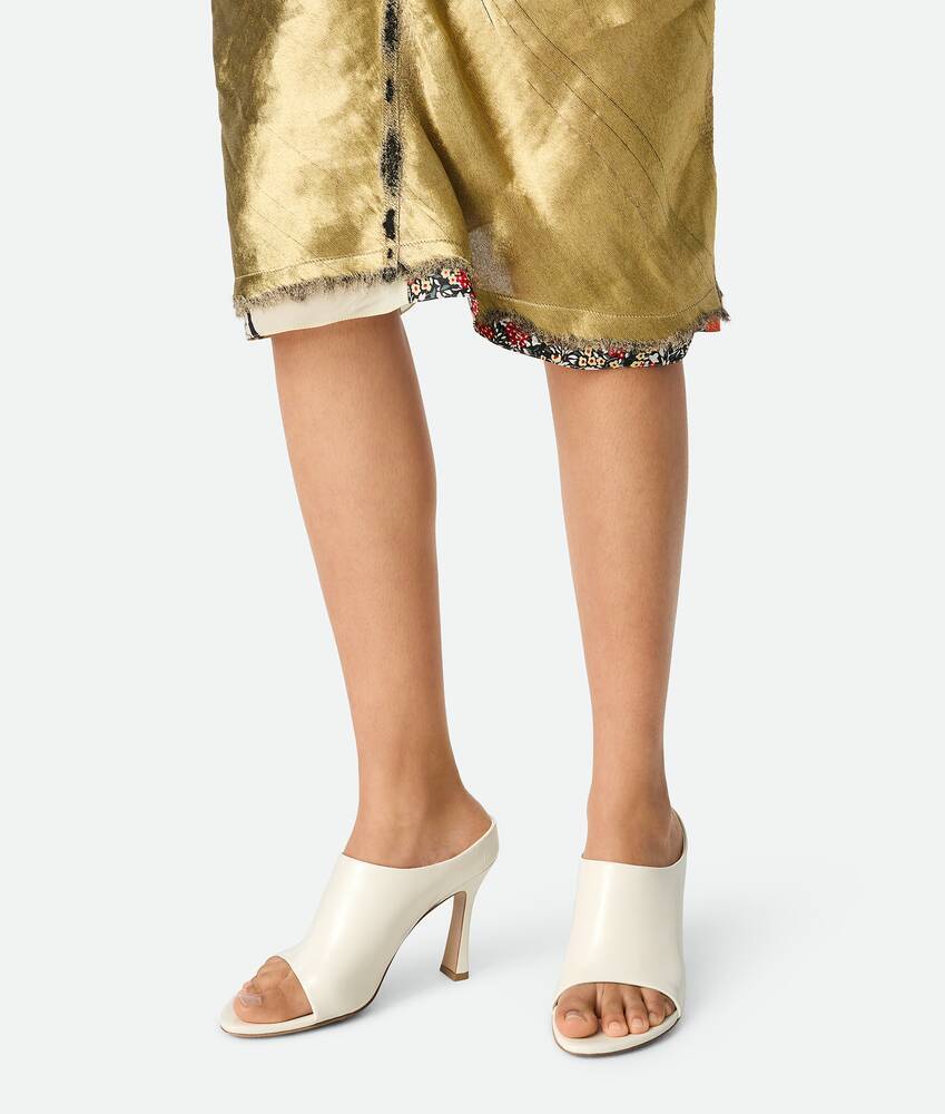 Bottega Veneta Cushion Lux Leather Mule Sandals In Sea Salt