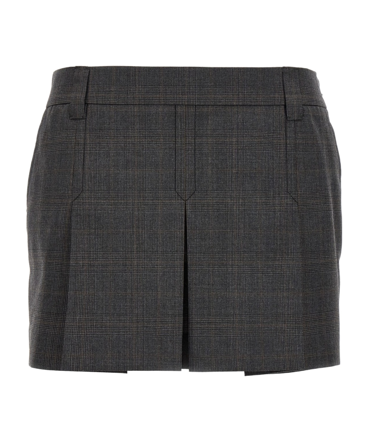 Miu Miu Logo-patch Mini Skirt In Black