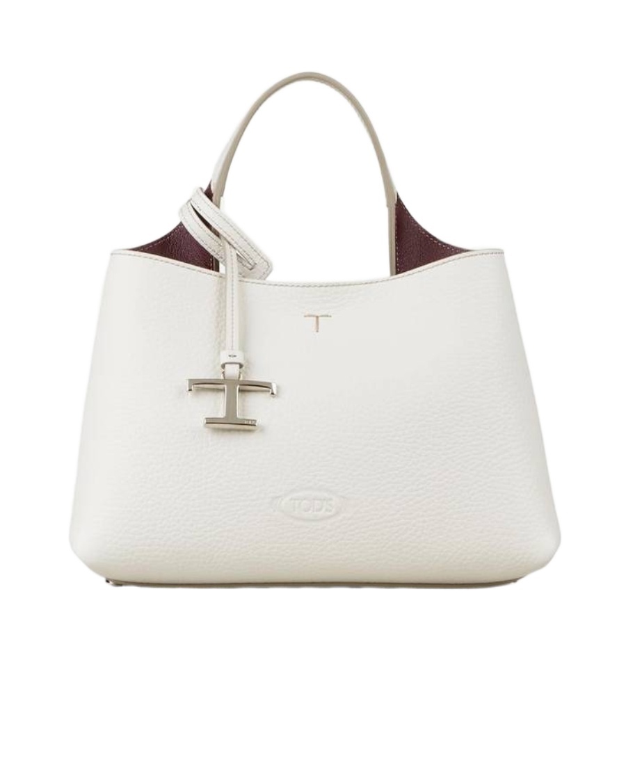 Tod's Logo-pendant Leather Mini Bag In White