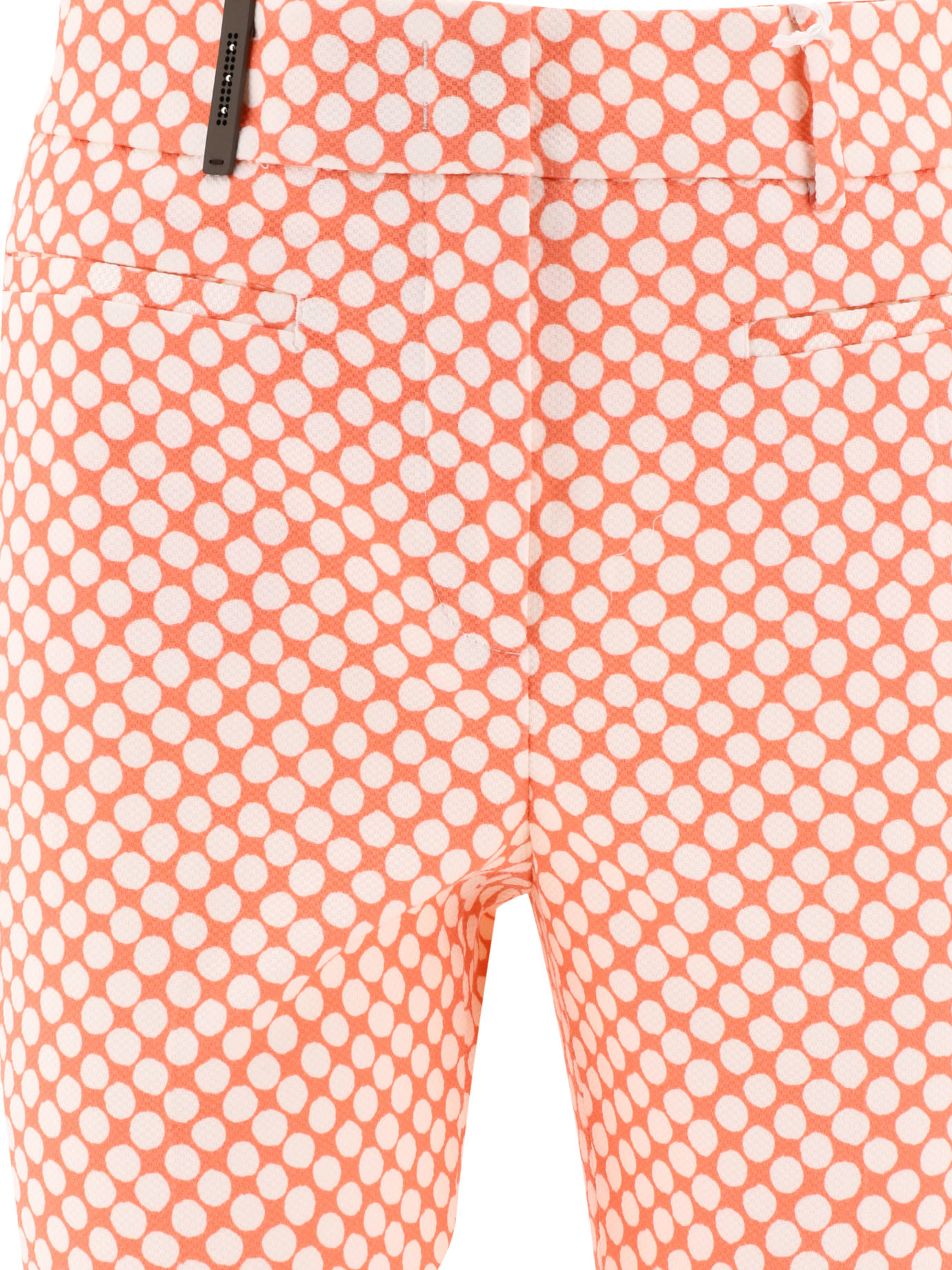 Peserico Cropped Trousers With Playful Polka-dot Pattern In Pink