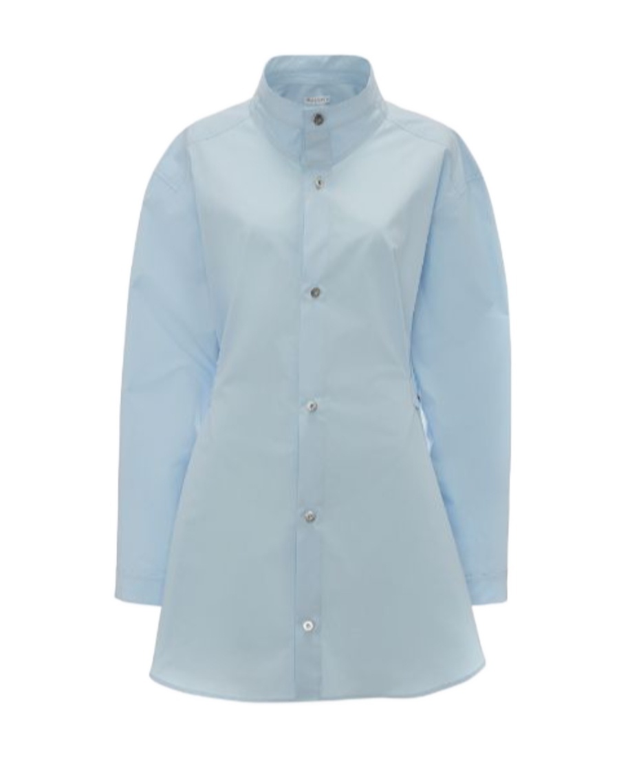 Jw Anderson High-neck Shirt Dress In Gray