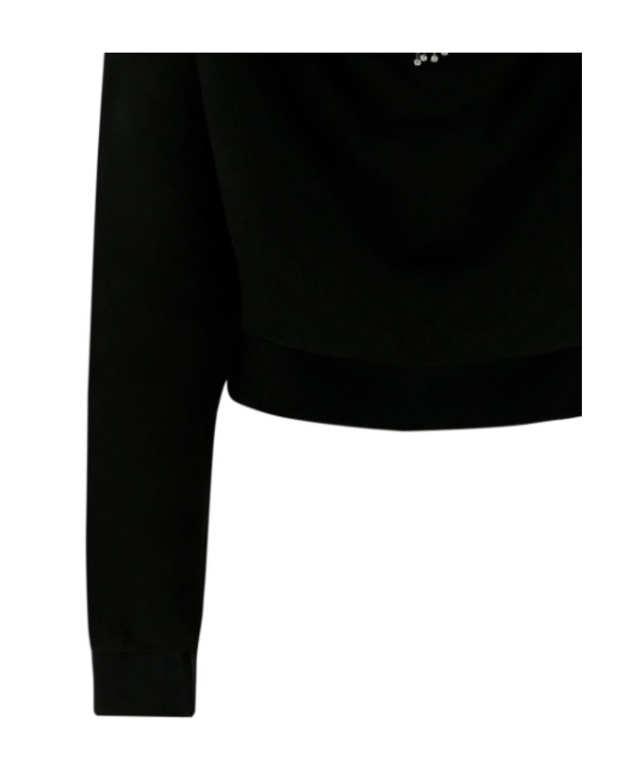 Area Black Crystal Tassel Decorated Pullover In Black