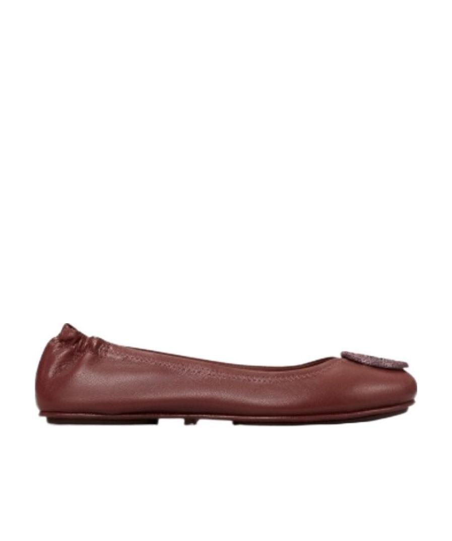 Tory Burch Minnie Travel Patent Leather Ballet Flats In Red