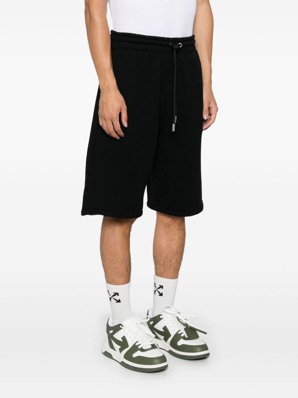 Off-white Off White "sporty Bermuda Shorts With Embroidered Arrow In Black