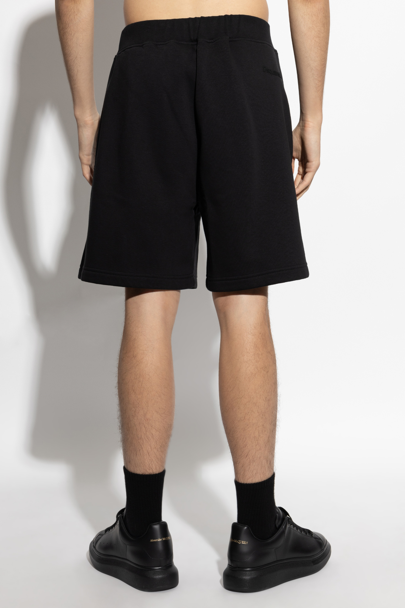 Shop Dsquared2 Rubberised-logo Shorts In Black