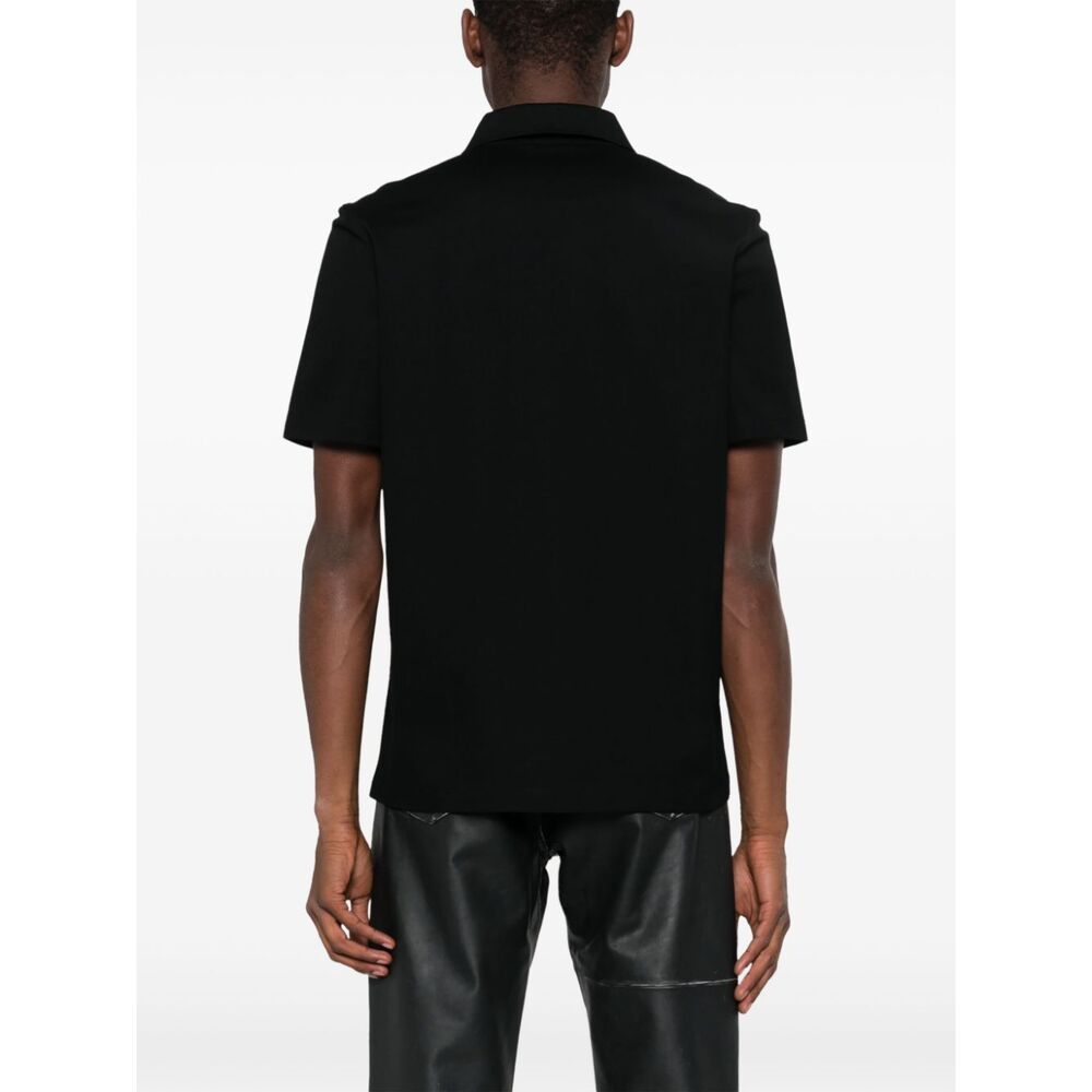 Ferragamo Logo Logo Short-sleeved Polo Shirt In Black