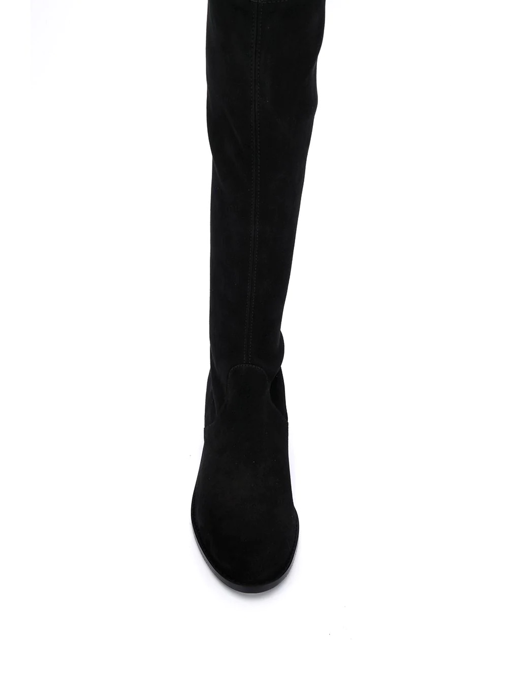 Shop Stuart Weitzman Midland Thigh-high Suede Boots In Black