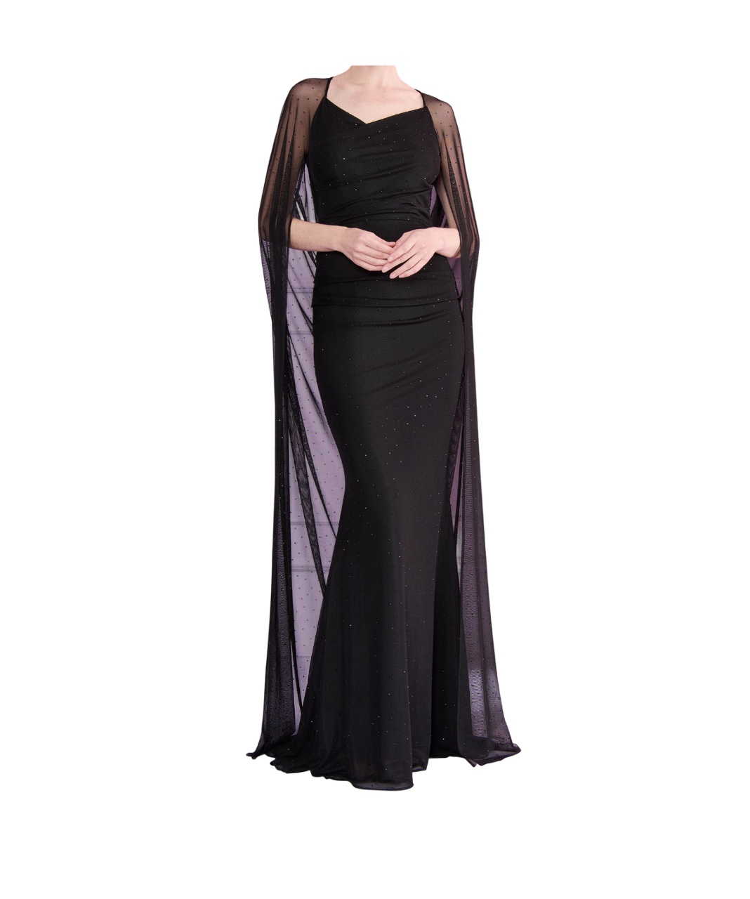 Talbot Runhof Cape Dress Dress In Black