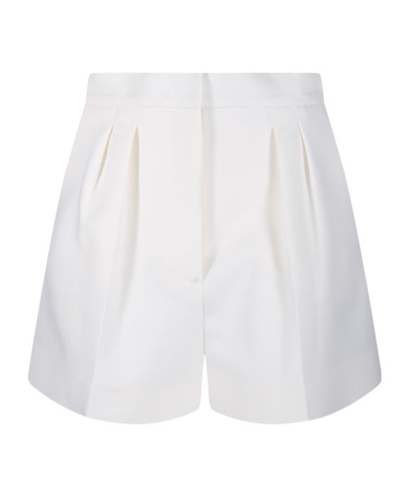 Max Mara White Stretch Cotton Shorts In White