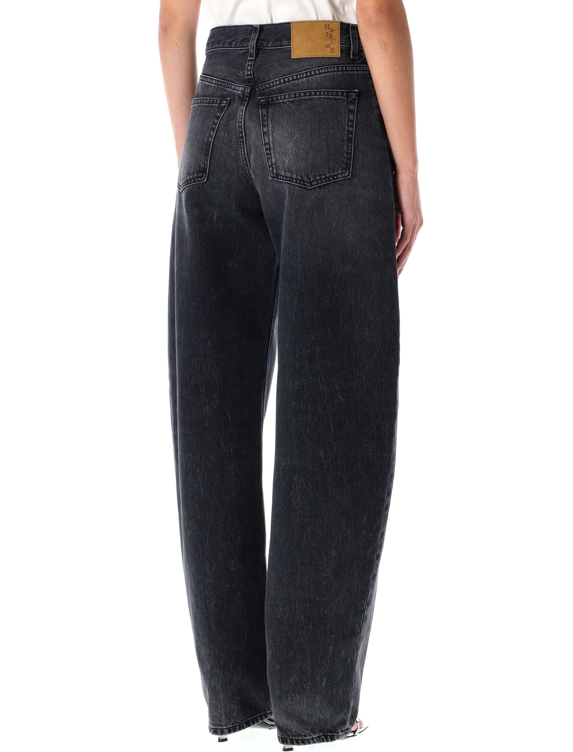 Haikure Tapered Balloon Jeans Contrast Stitching In Black