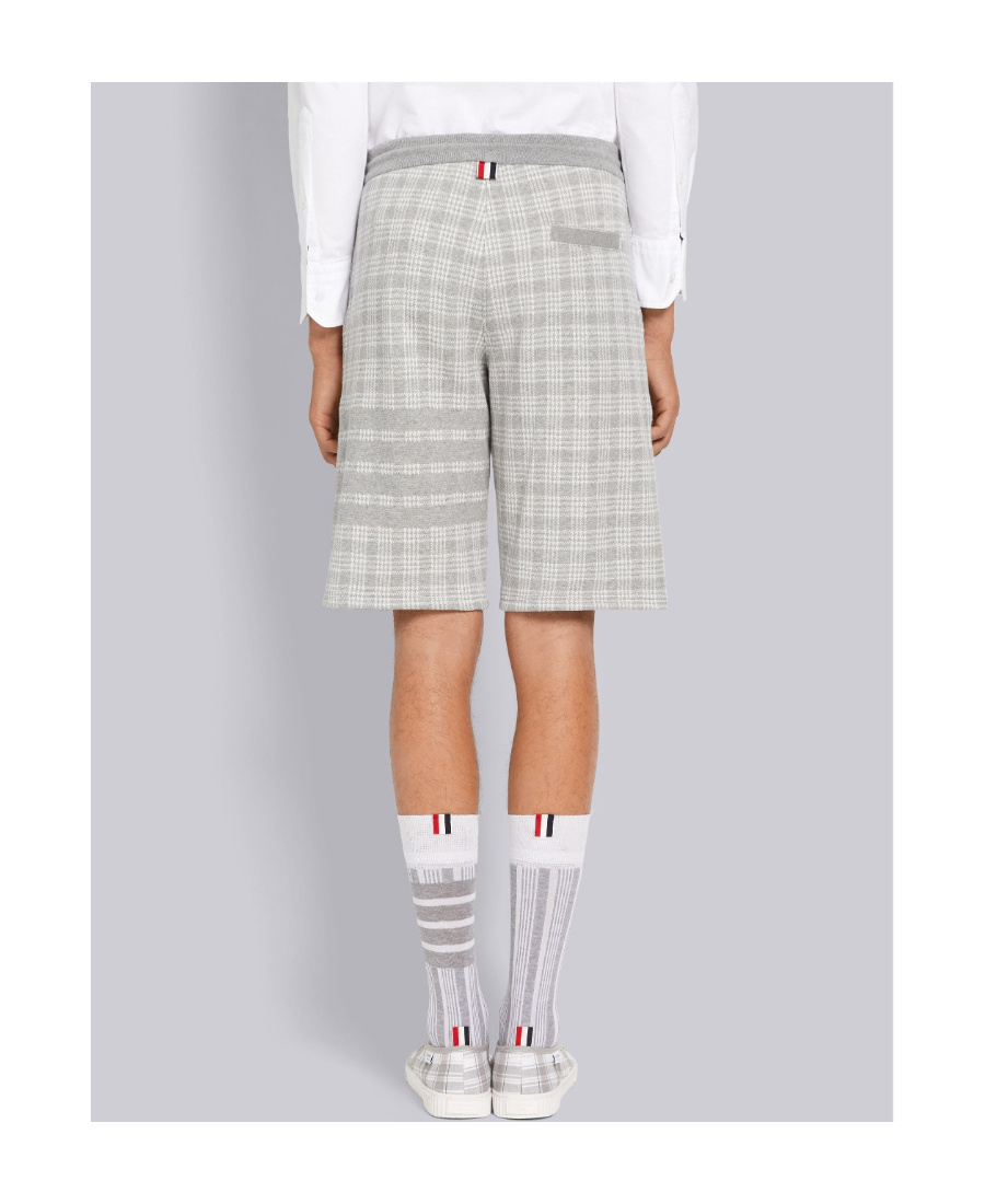 Thom Browne 4-bar Micro Check Track Shorts In White