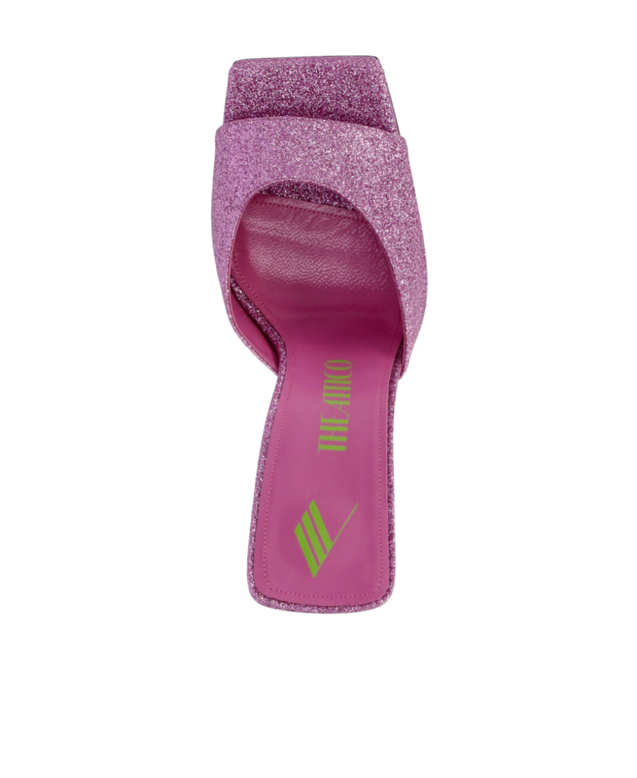 Shop Attico Glittered High-heeled Mules In Purple