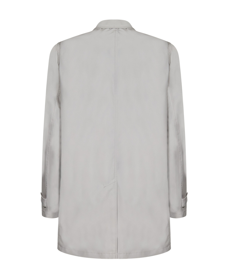 Herno Natural-colored Technical Fabric Raincoat In Gray