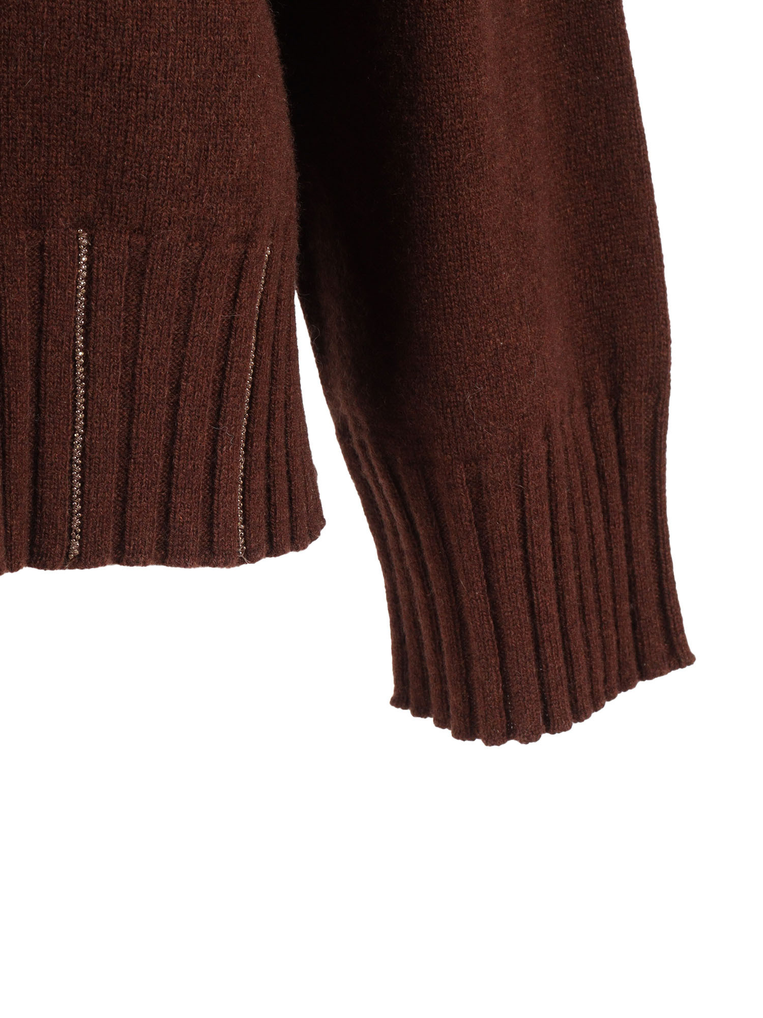 Fabiana Filippi Platinum Ebon Crew Neck Sweater In Brown