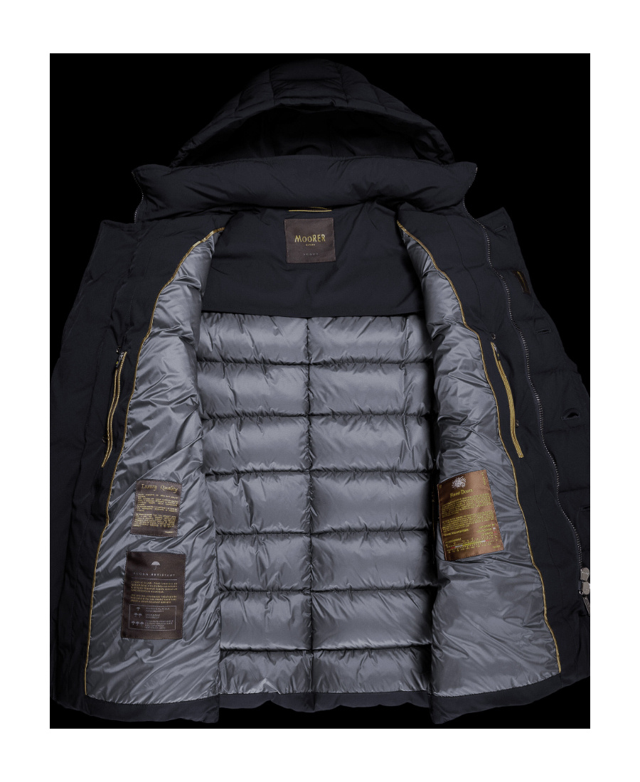 Moorer Quilted Double-breasted Jacket In Black