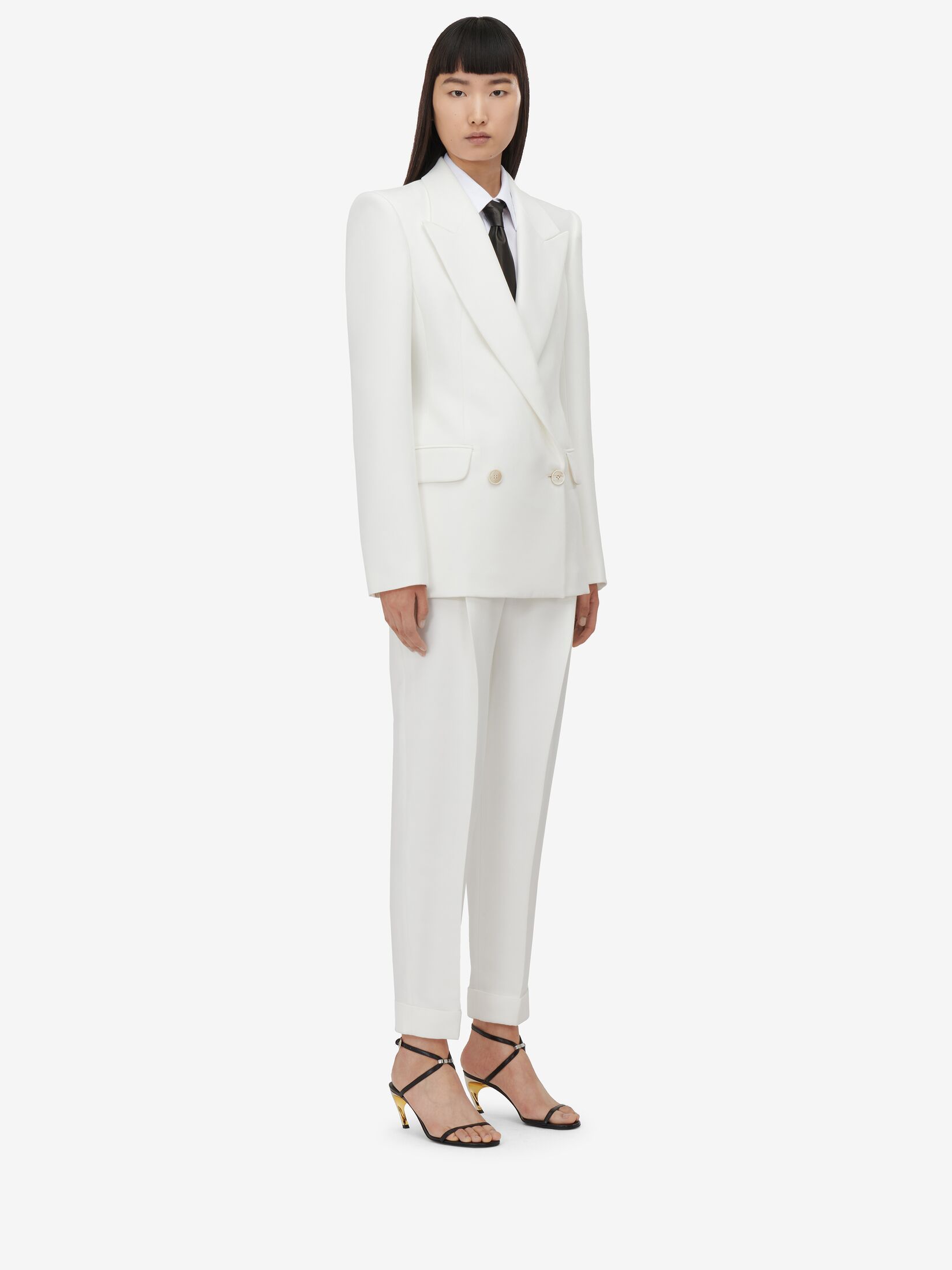 Alexander Mcqueen Double-breasted Tailored Blazer In White