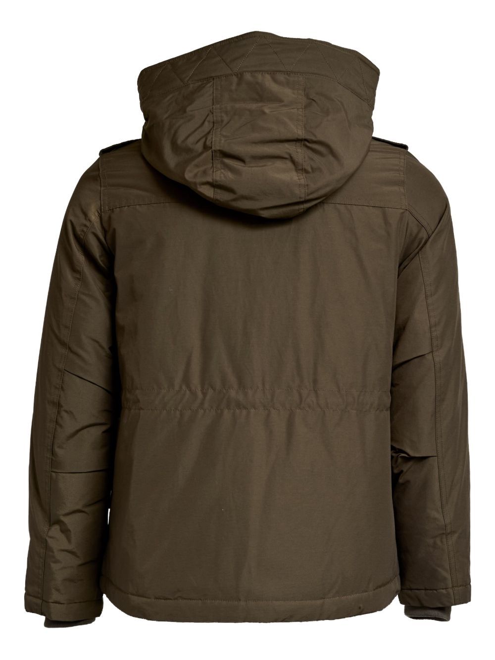 Woolrich Hooded Parka With Drawstring Waist And Pockets In Green
