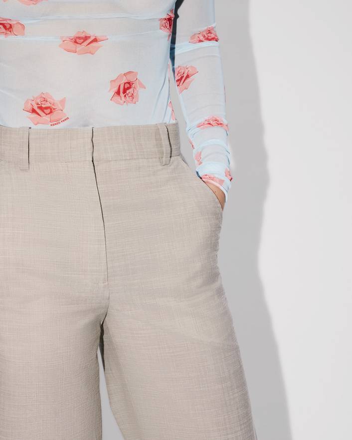 Kenzo Wide-leg Tailored Trousers In Nude