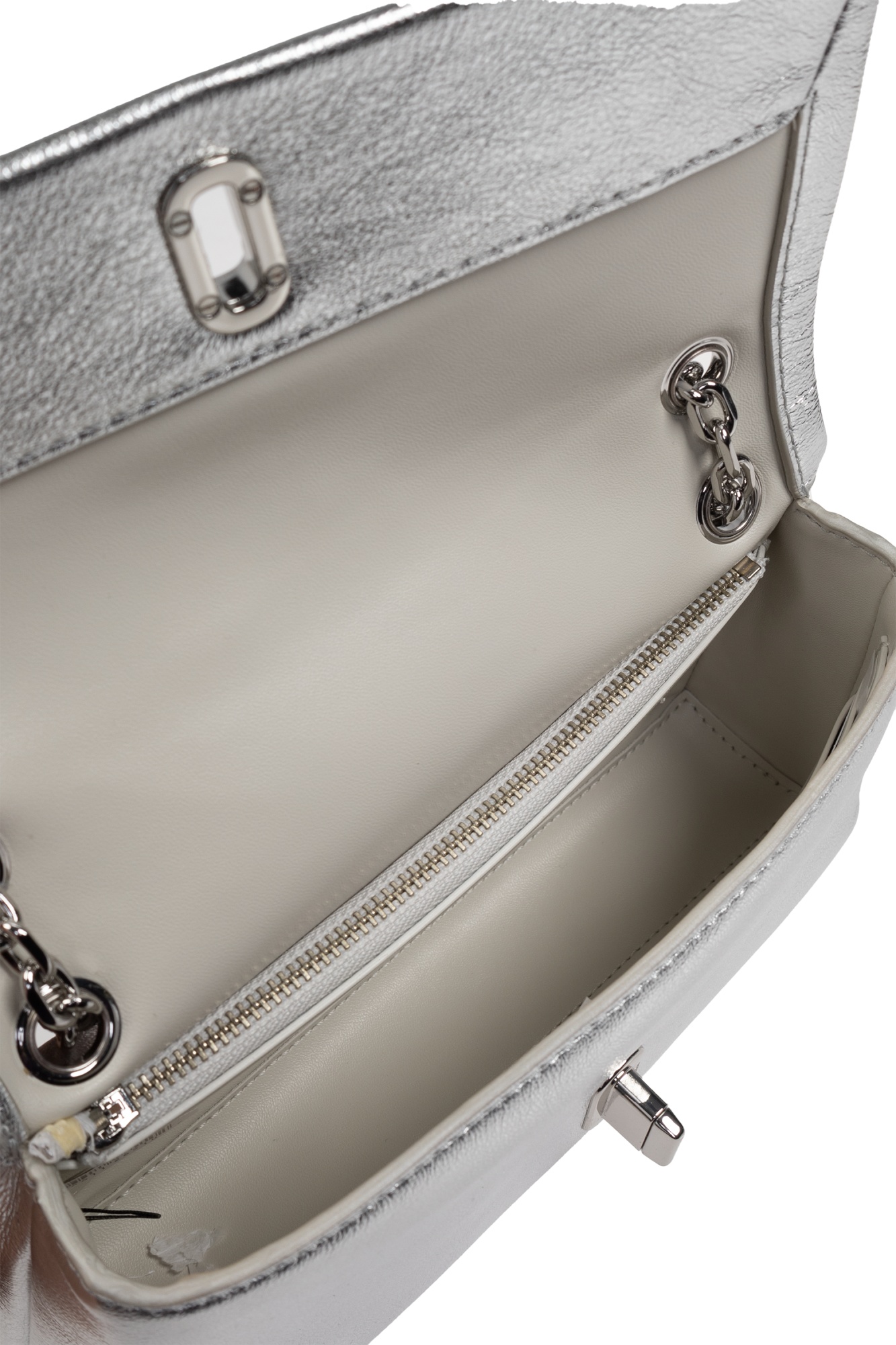 Marc Jacobs The Metallic Dual Chain Wallet In Gray