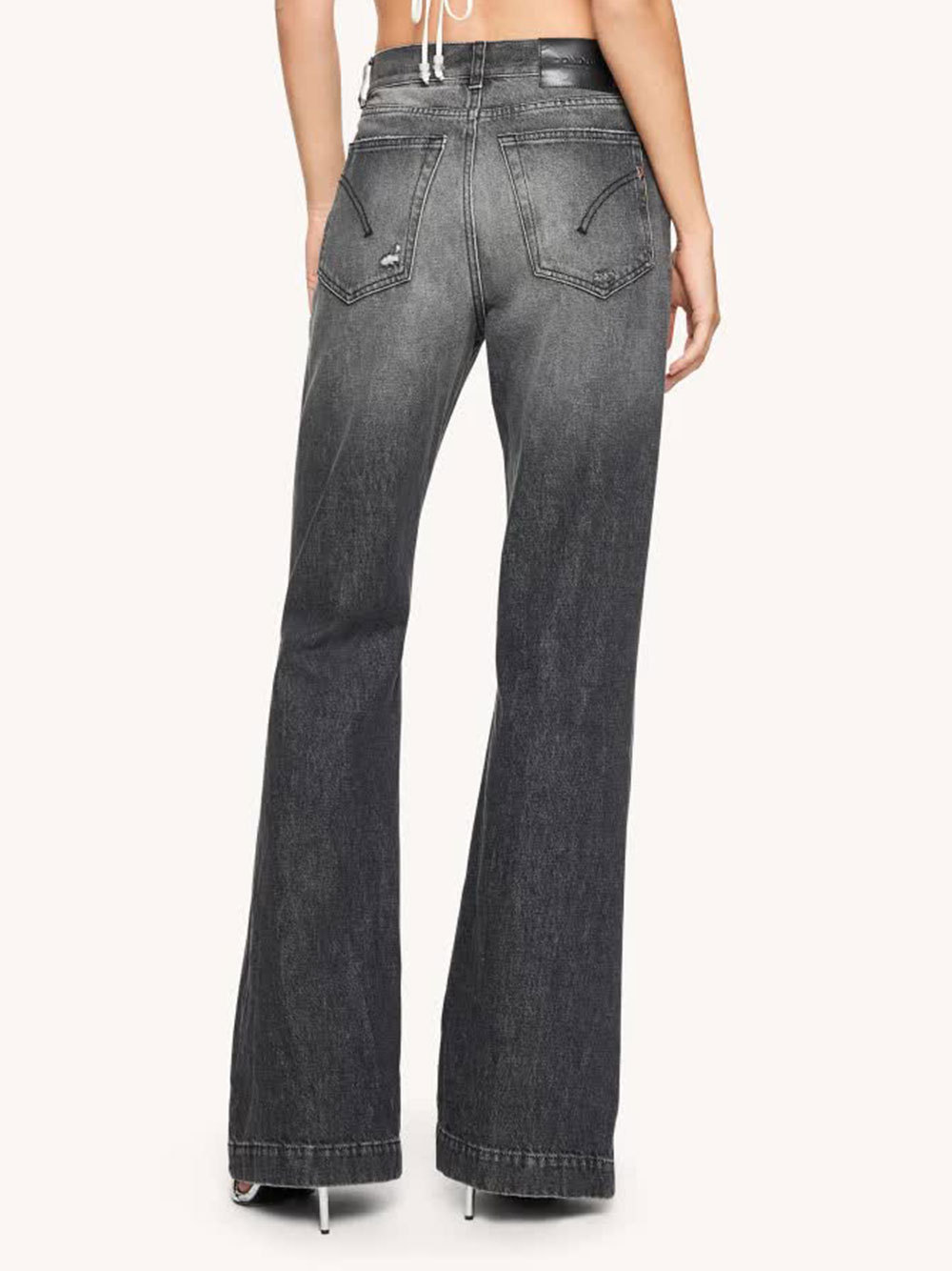 Dondup Olivia Distressed Five-pocket Trousers In Black