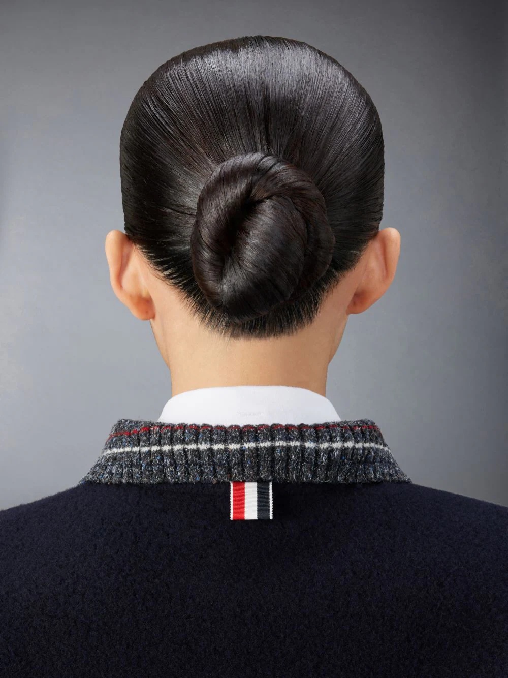 Thom Browne Speckled-trim Wool Cardigan In Black