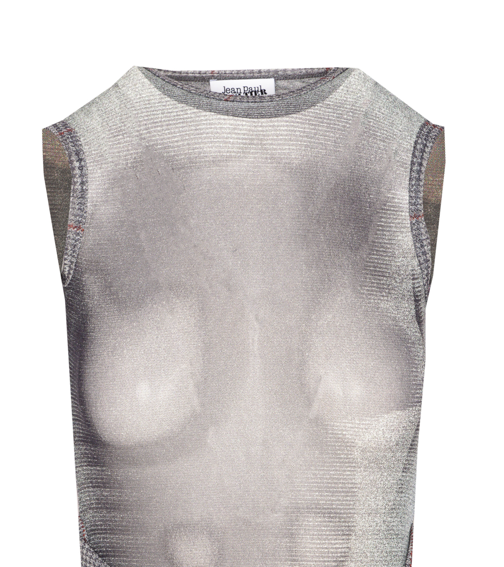 Jean Paul Gaultier Women Body Wash And Prince Of Wales Double Layer Mesh Long Dress In Gray