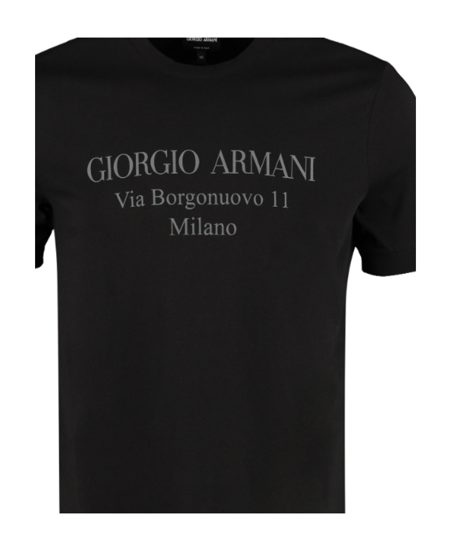 Giorgio Armani Borgonuovo 11 Cotton Jersey T-shirt In Black