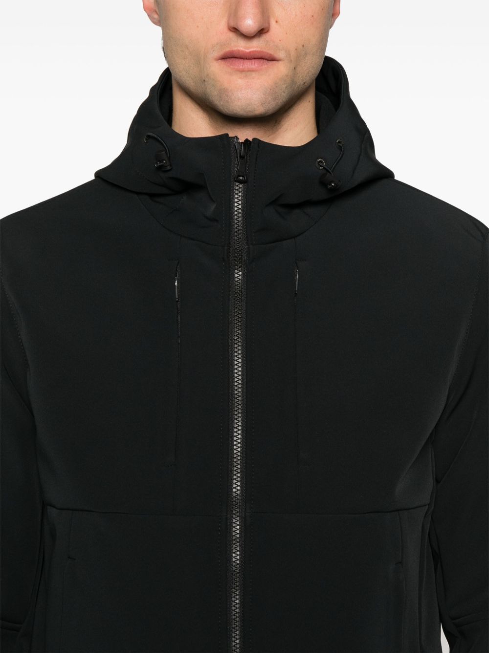 Paul & Shark Hooded Shell Jacket In Black