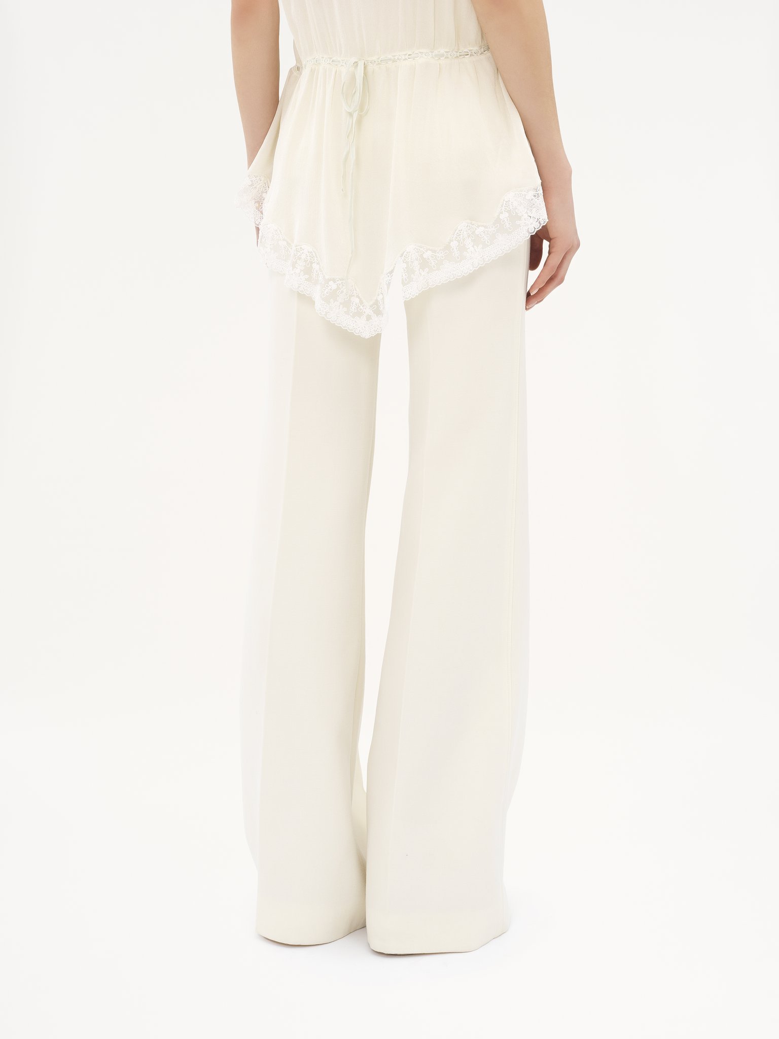 Chloé Belt-loop Casual Pants In Milk Color