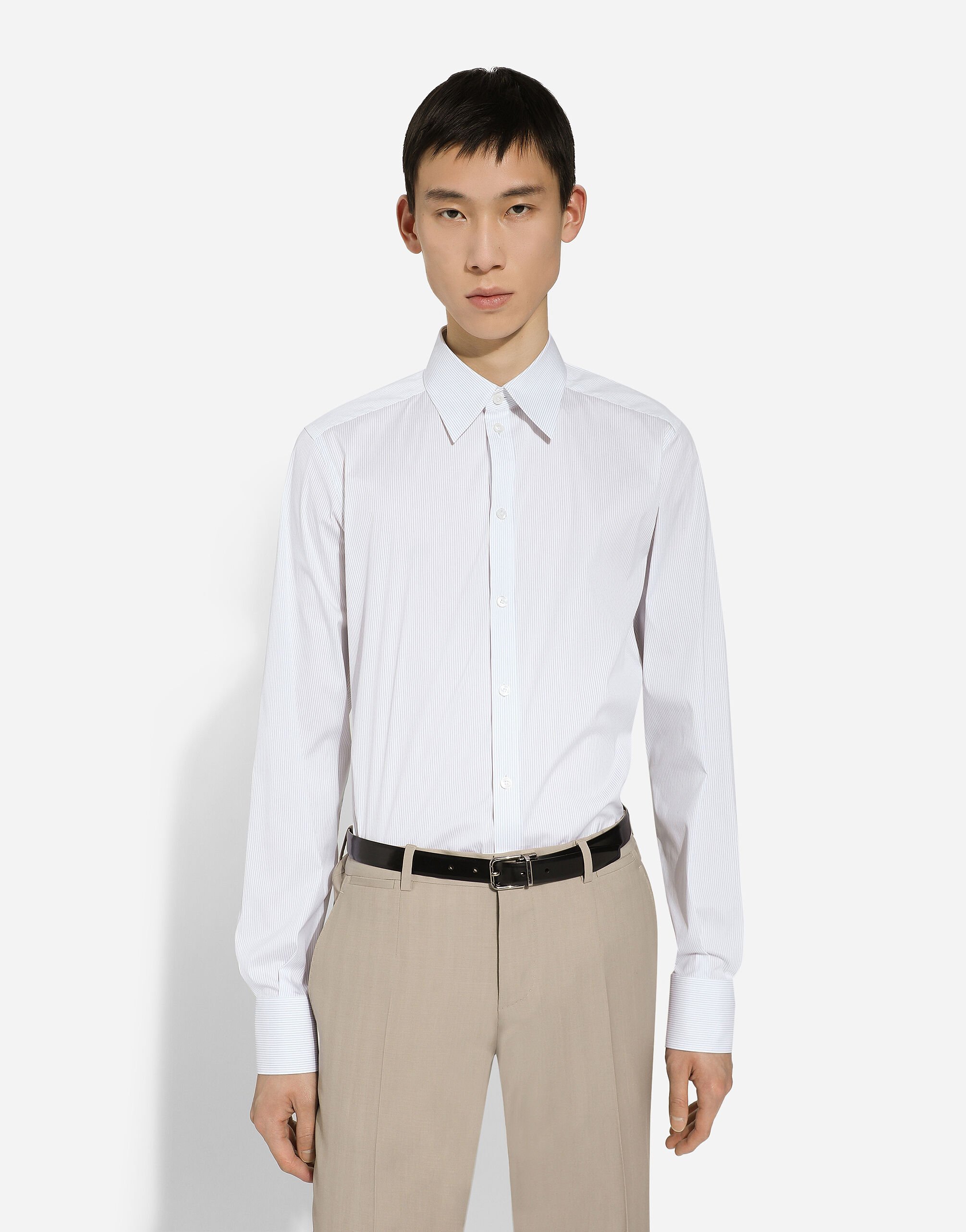 Dolce & Gabbana White Cotton Long Sleeves Formal Shirt In White