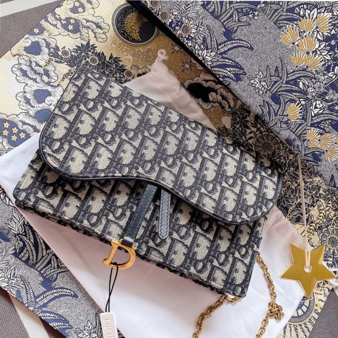 Dior Saddle Pouch In Black