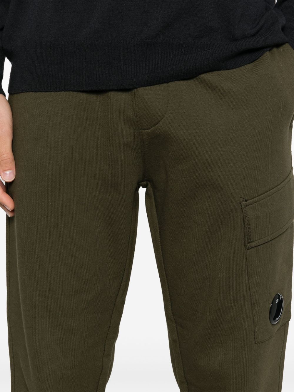 C.p. Company Lens-detail Cargo Track Pants In Green