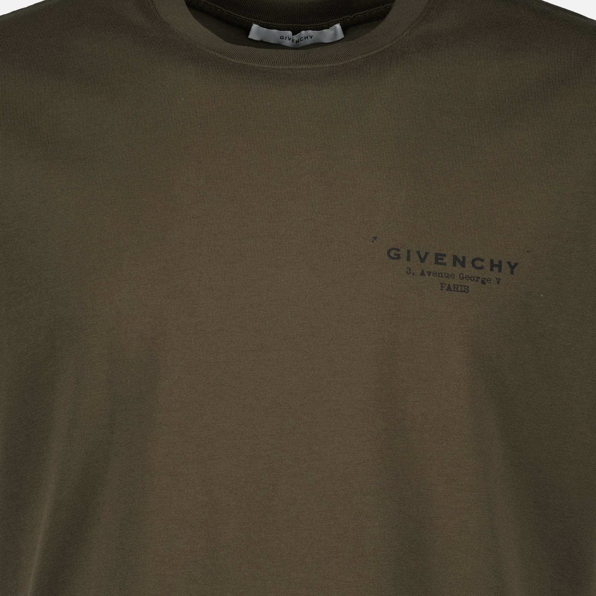 Givenchy Cotton T-shirt With Stamp Print Clothing In Gray