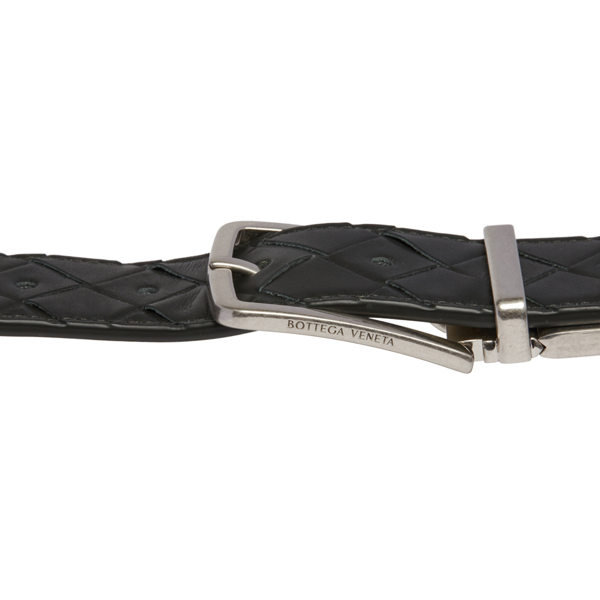 Bottega Veneta Logo Belt In Black