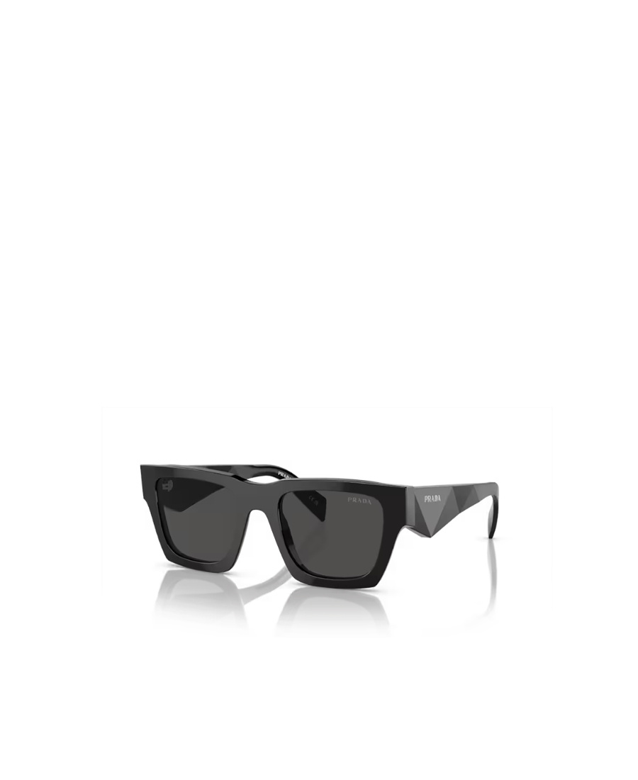 Prada Logo-arm Square-frame Sunglasses In Black