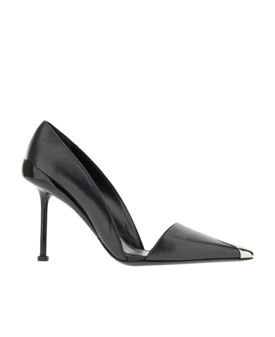 Alexander Mcqueen Pointed Stiletto Pumps In Smooth Leather In Black