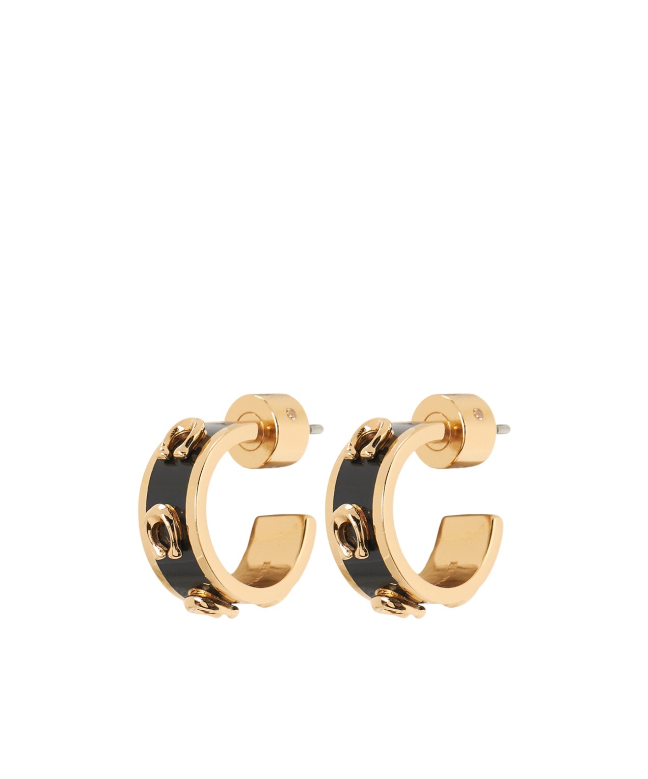 Coach Round Earrings In Yellow