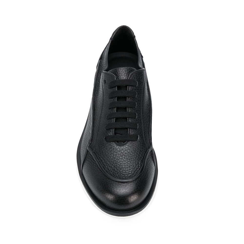 Giorgio Armani Two-tone Low-top Sneakers In Black
