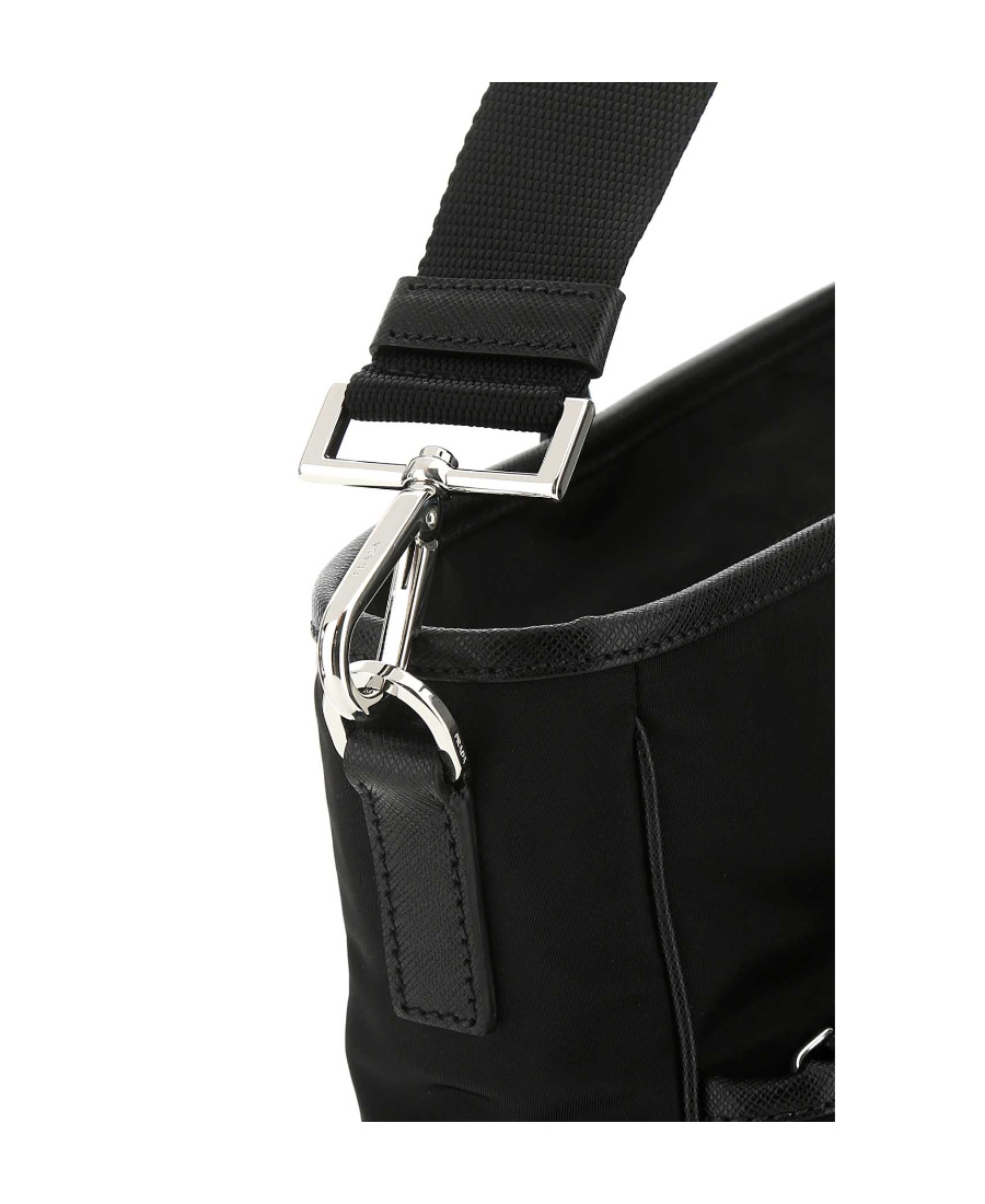 Prada Logoed Tote Bag In Black