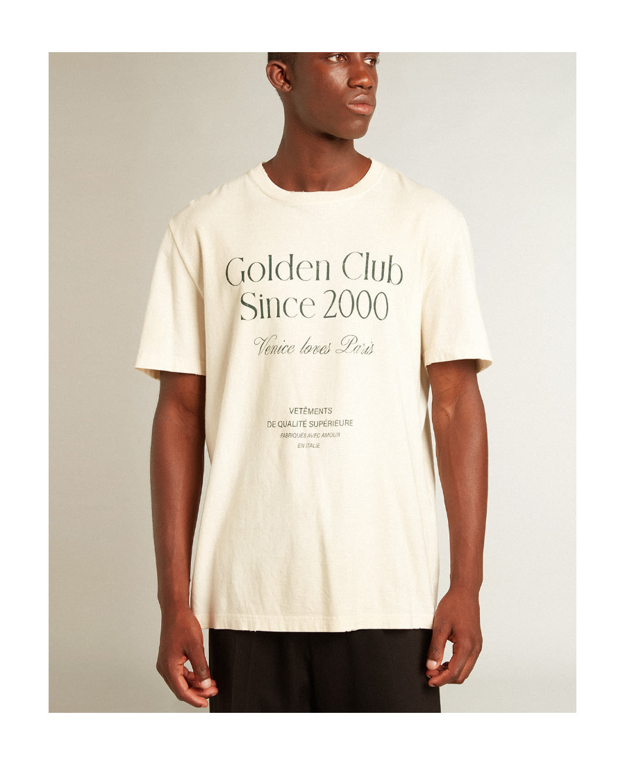 GOLDEN GOOSE GOLDEN GOOSE DELUXE BRAND LOGO PRINTED CREWNECK T-SHIRT