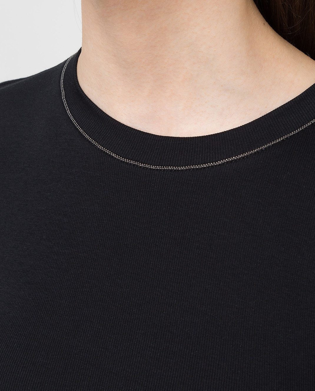Brunello Cucinelli Monili-detail Cotton T-shirt In Black