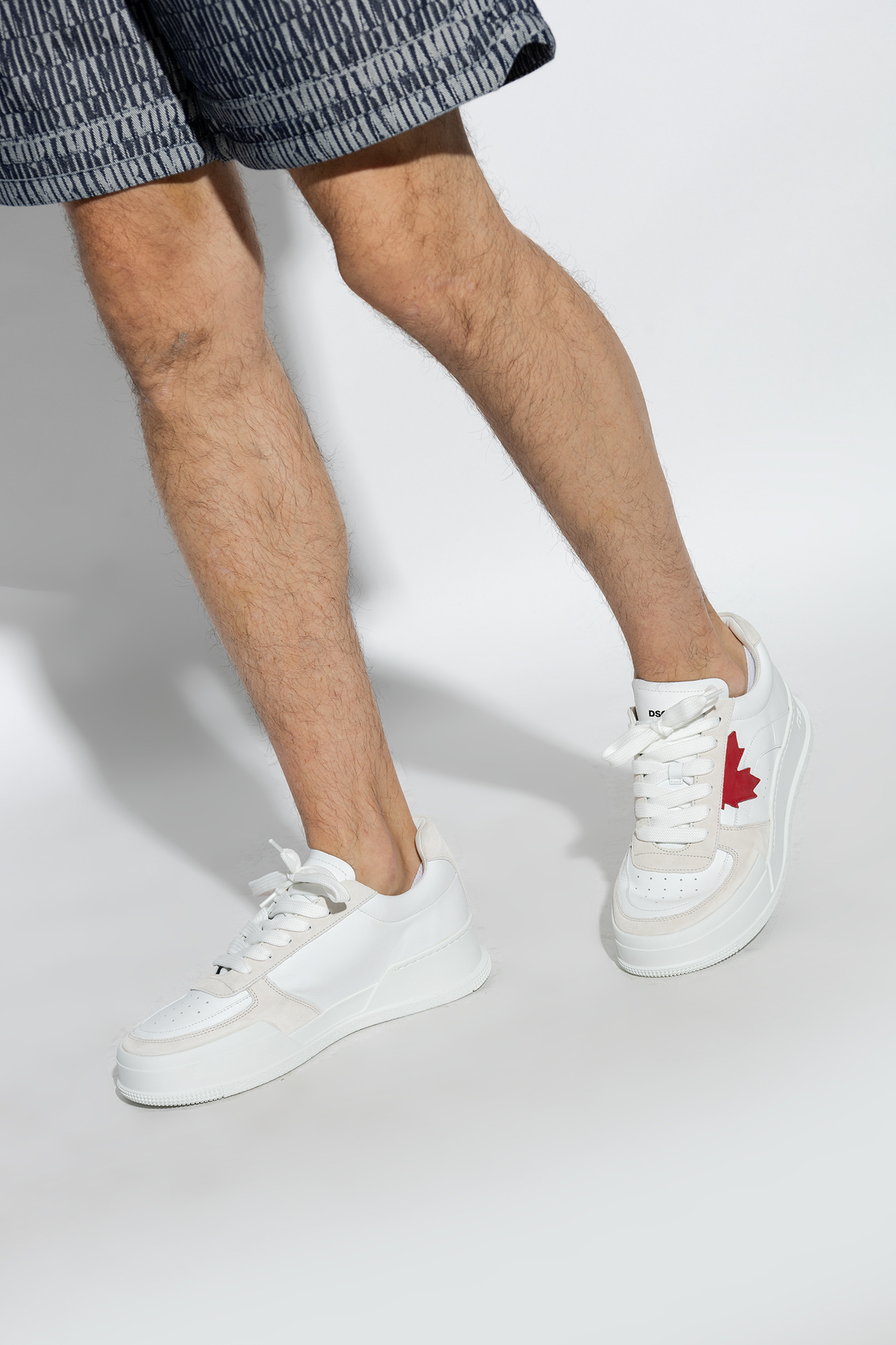 Dsquared2 Logo-patch Lace-up Sneakers In White