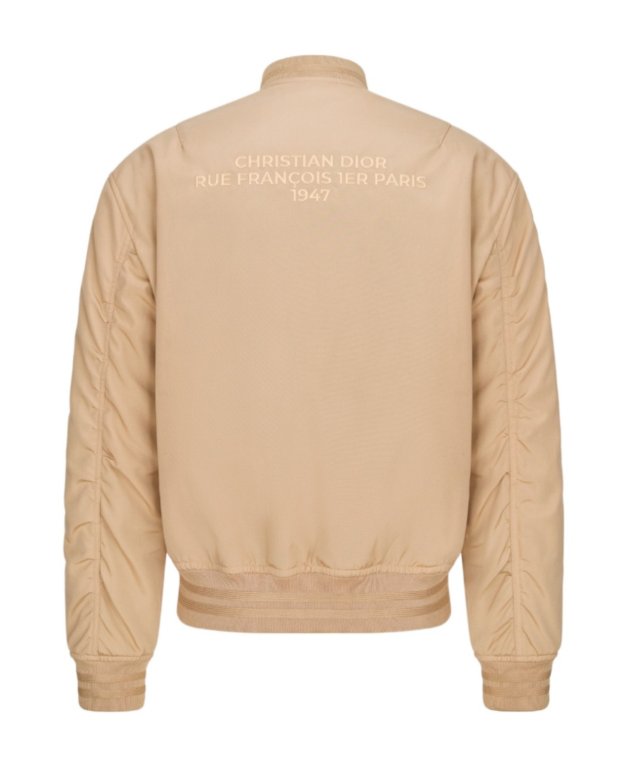 Shop Dior Homme Zip-up Long-sleeved Jacket In Nude