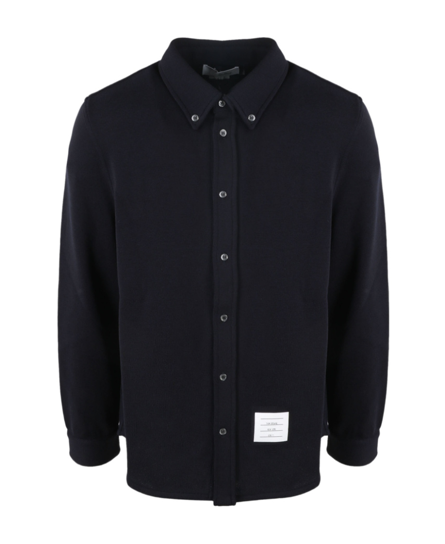 Thom Browne Oversized Herringbone Shirt In Black