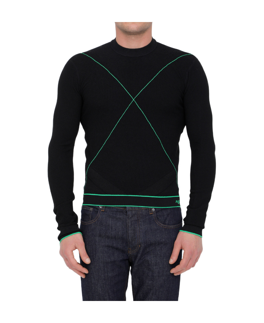 Bottega Veneta Line-knit Knitted Jumper In Black
