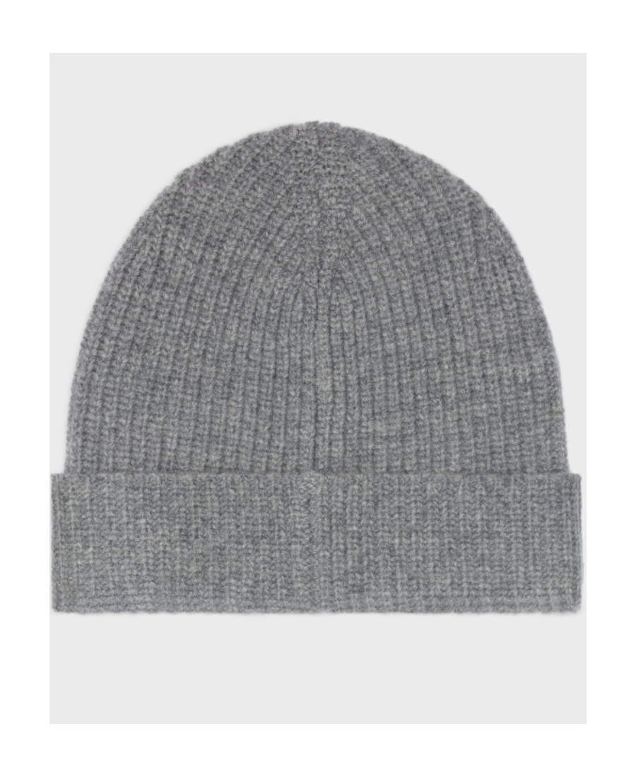 Celine Logo Details Knitted Hat In Gray
