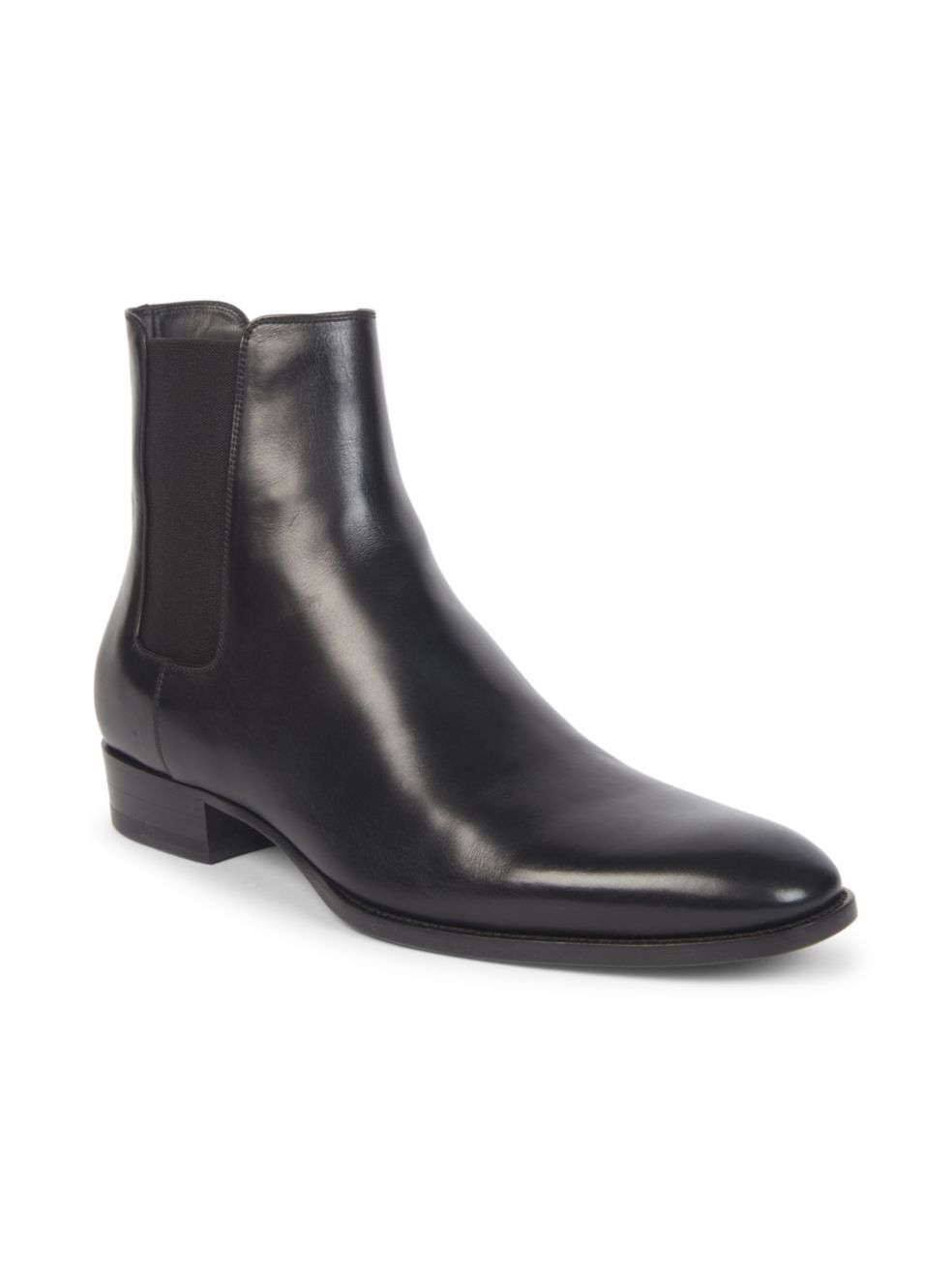 Saint Laurent Leather Wyatt Chelsea Boots In Black