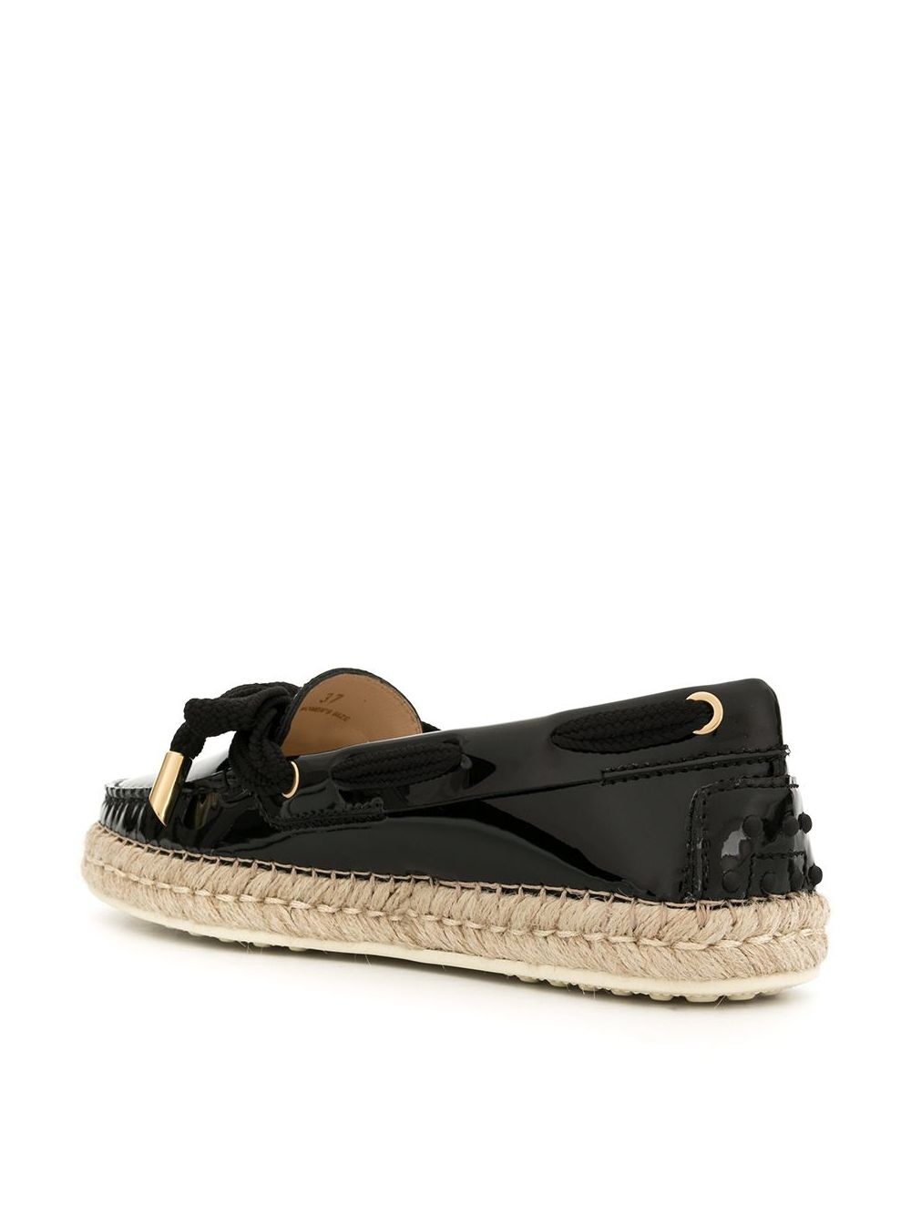 Tod's Gommino Braided Strap Straw Shoes In Black