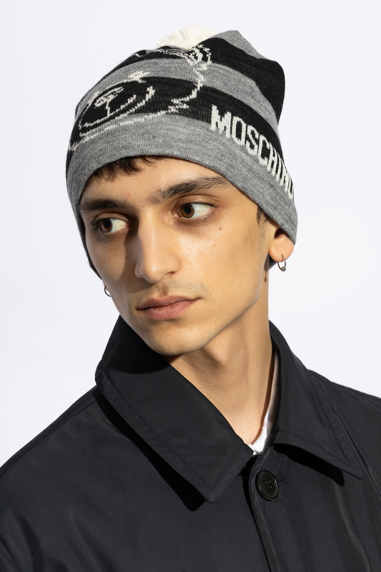 Moschino Logo Hat In Black