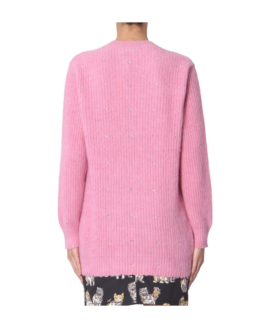 Msgm Crew Neck Sweater In Pink